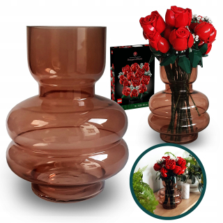 Sklenená váza LYCO pre LEGO Buket Ruží 10328 – Elegantný darček na Valentína